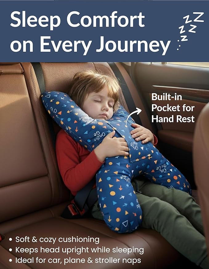 X Shape Travel Pillow – Neck & Head Support Cushion for Airplane, Car, Train & Office – Comfortable Travel Neck Pillow for Sleeping – Compact Portable Neck Pillow for Adults & Kids