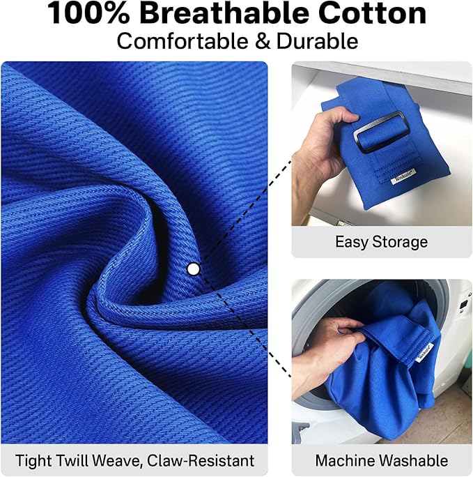 Amkune [Cozy Travel] Cat Carrier Pouch, Soft Cat Carrier for Small Cats, Kitten Carrying Bag, Restraint Bag for Nail Trimming, Vet Visits, Giving Meds, Car Travel - Klein Blue Upgrade