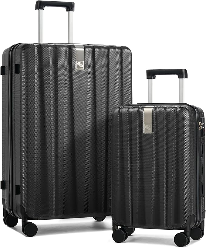 Hanke Hardshell Luggage Sets 2 Piece Extra Large Suitcases with Lock,28 Inch Luggage with Spinner Wheels, Travel Suitcase for Women Men 20 29Inch,Jet Black