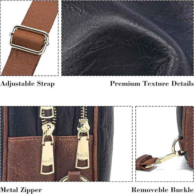 INICAT Crossbody Sling Bags Fanny Packs Valentine's Day Gifts Vegan Leather Travel Vacation Essentials Purses Women