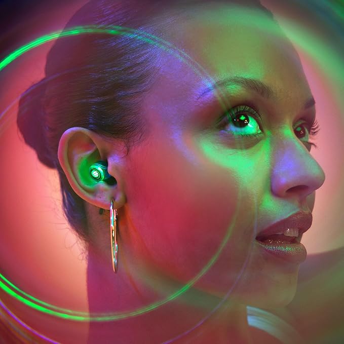 Eargasm Earlights Light Up High Fidelity LED Earplugs for Concerts, Festivals, Raves, Musicians, Sports Events, Live Entertainment for Safe Noise Reduction (Premium Gift Box Packaging)