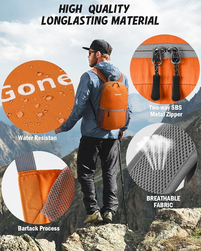 Gonex Ultra Lightweight Packable Backpack 20L Daypack Handy Foldable Camping Outdoor Travel Cycling Backpacking