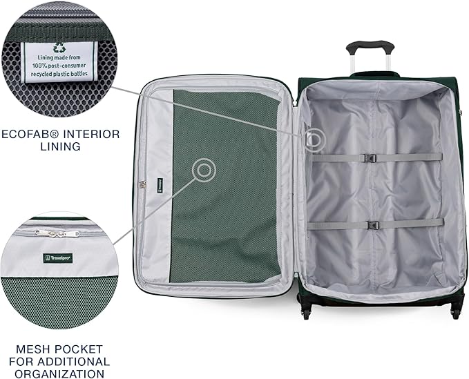 Travelpro Maxlite 5 Softside Expandable Checked Luggage with Spinner Wheels, Lightweight, 29-Inch — Forest Green