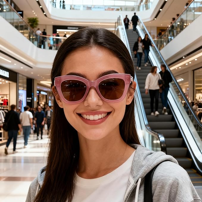 ZENOTTIC Retro Polarized Sunglasses Women - Oversized Cat Eye Trendy Glasses UV Protection - for Beach,Hiking,Party ZS6243