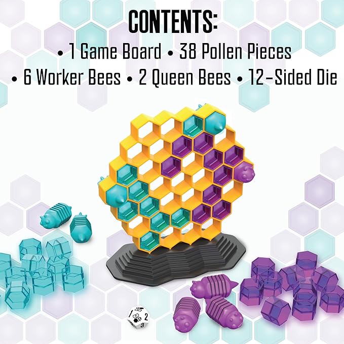 MindWare Queen Swarm - Strategic Hive Domination Game for Kids & Families, Dice-Rolling Area Control Board Game, Ages 6+, 2 Players