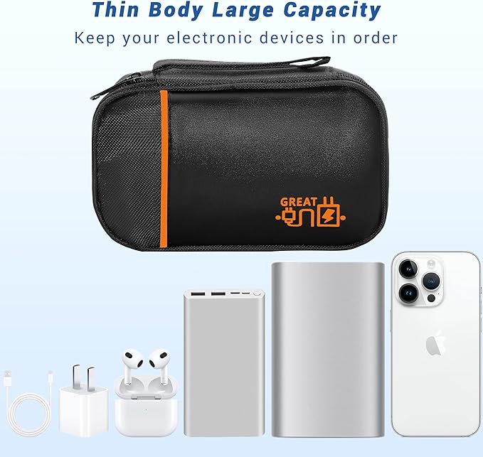 Electronics Organizer,Travel Cord Organizer Pouch, Portable Cable Organizer Bags, Waterproof Electronic Accessories Storage Case for Cables, Cords, Charger, Phone (Single Layer-Small-Black)