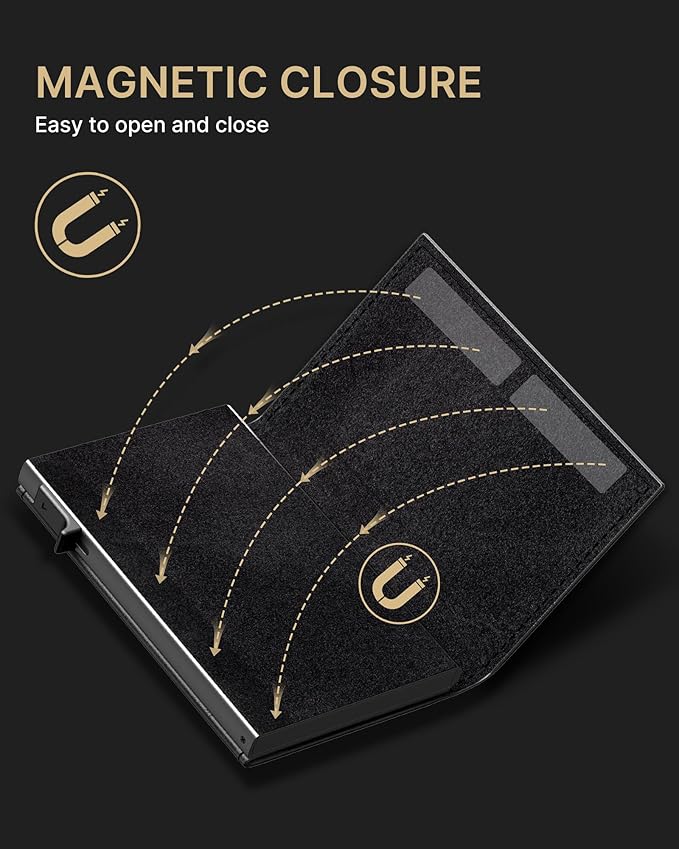 typecase Mens Wallet Card Holder for AirTag: Leather Smart Wallet for Men Compatible with Apple Air Tag, RFID Blocking, Slim, Minimalist - 9-14 Card Capacity | ID Window | Cash Slot (Black)