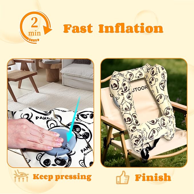 Inflatable Travel Neck Pillow for Kids, Fast Inflation, Portable and Foldable Kids Travel Pillow, Comfortable Travel Pillow for Airplane, Car, Train–Fits Ages 6+ & Under 165 lbs