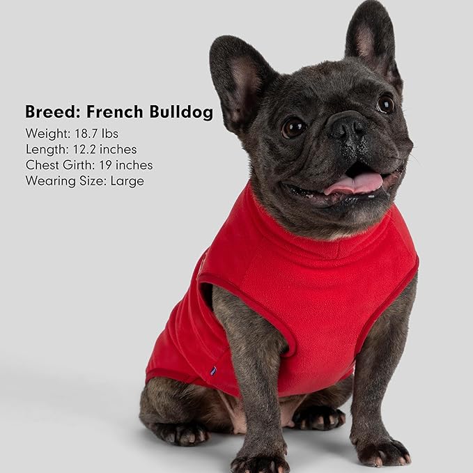 cyeollo Dog Sweaters for Medium Dogs, Turtleneck Stretchy Christmas Fleece Dog Jacket, Warm Lightweight Coat Winter Pet Clothes Boy Girl, Red XL