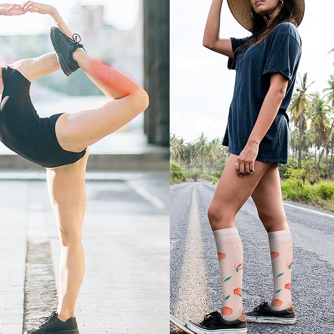 fenglaoda Compression Socks for Women Men Support Circulation 6 Pairs Socks For Nurse, Travel, Flight