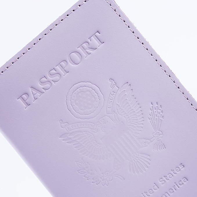 INCARNE US Passport Cover Clear - Travel Passport Wallet - Leather Passport Holder for Women Men Family with Card Slots & Note Compartmen - Sleeve Protector - Genuine Leather - Classic Fuchsia