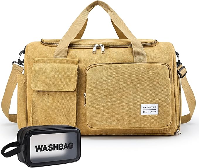 Small Gym Bag for Women, Travel Duffle Bag Carry On Weekender Bag with Shoe Compartment