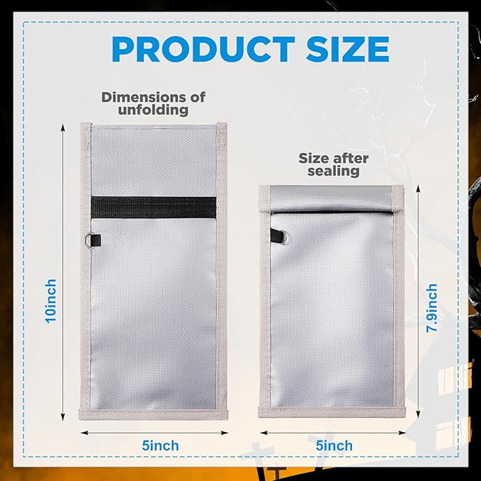 Dunzy Ghost Hunting Box Faraday Pouch Ghost Hunting Equipment 7.9 x 4.9 in Fireproof Waterproof Faraday Bags Shield Electromagnetic Interference Case Investigation Paranormal Equipment
