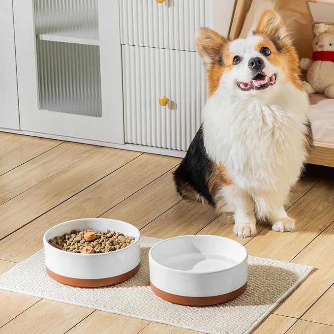 MALACASA Dog Bowls, Ceramic Dog Food and Water Bowls for Large Size Dogs, 6 Cups Capacity Pet Bowl for Large Dogs (L-6 Cups)