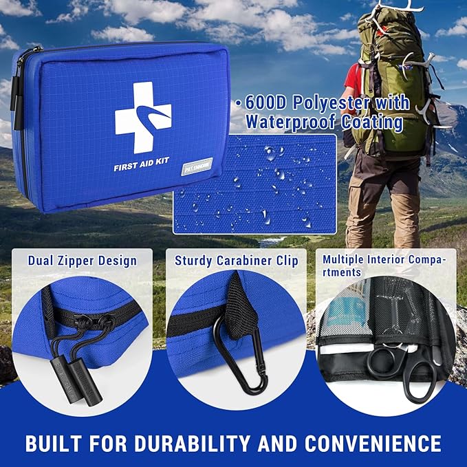 300 PCS First Aid Kit for Home, Car, Travel, Camping, Hiking, Truck, Office, Businesses, Sports & Outdoor, Premium Waterproof Compact Trauma Medical Kits for Any Emergencies