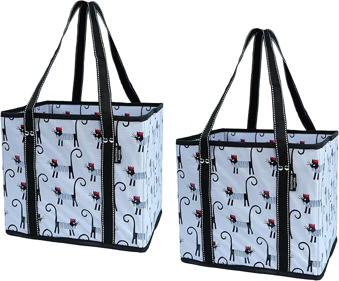 BeeGreen Large Waterproof Reusable Bags Christmas Heavy Duty Shopping Tote for Groceries Pool Gift with Webbing Handles