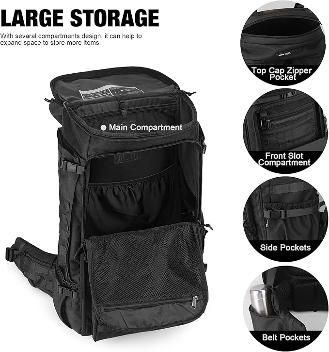 Mardingtop 75L Military Internal Frame Backpack for Men, Cordura Tactical Backpack with Recco for Snowboarding,Hiking,Camping