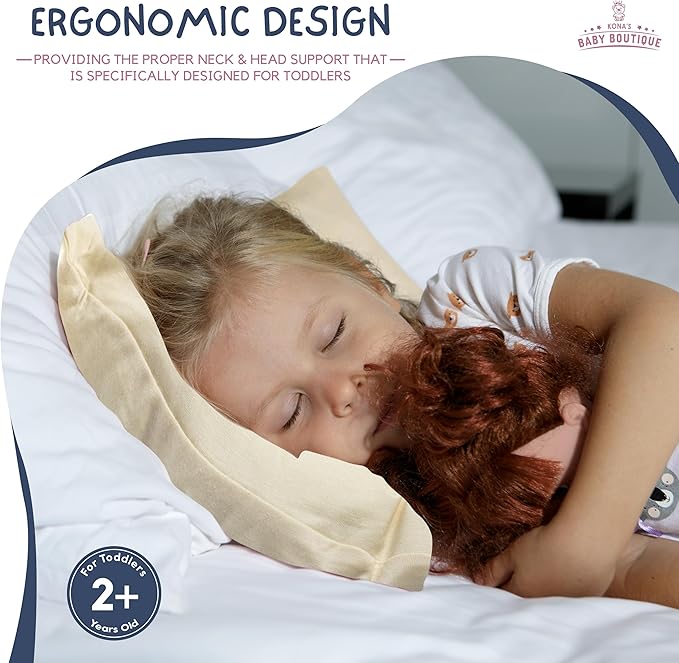 Kona's Perfect Toddler Pillow - Creamy Yellow, Softest Pillowcase - 13 x 18 inch - Ages 2-3