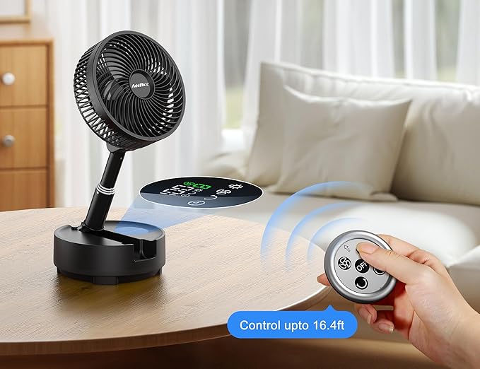 20000mAh Battery Operated Fan, Rechargeable Portable Fan, 112H Run, 9 Speeds Oscillating with Remote, Battery Powered with Timer & Light for Travel Cruise Essentials RV Outdoor Power Outage
