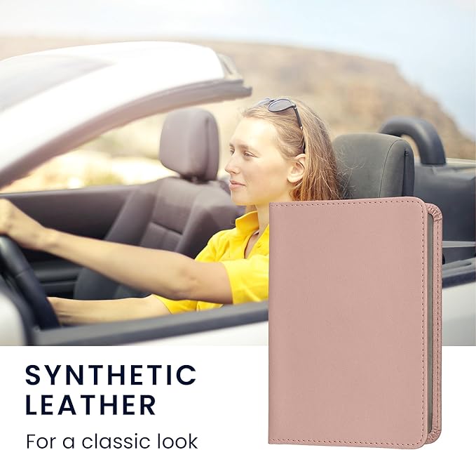 kwmobile Registration and Insurance Holder - Car Document Holder for Vehicle Documents and Cards - PU Leather - Black