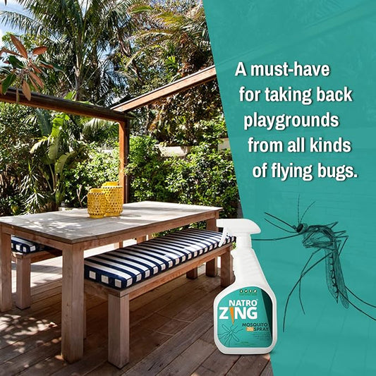 Triple Action Mosquito Spray 11 oz Indoor & Outdoor,Mosquito Control for Patio and Yard,Mosquito Repellent for Home,Plant Extract Based,Non-Toxic,Child & Pet Safe