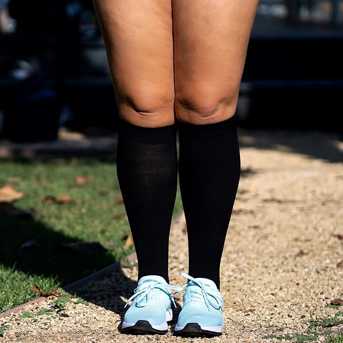Wide Calf Compression Socks for Women & Men Extra Large Size Support Socks for Nurses Running Pregnant Travel, 15-20 mmHg