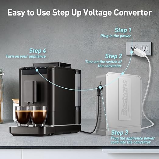 2000W Step Up Transformer 110v to 220v Converter, Heavy Duty Voltage Converter 110v to 220v with Dual Outlets, Overload Protection & Ultra-Quiet Design for Home Appliances, Pearl White