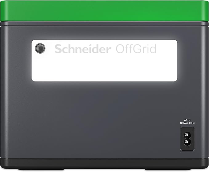 Schneider OffGrid 738Wh Portable Power Station, PPS730 Portable Solar Generator with Wireless Charging Pad, for Camping or Home
