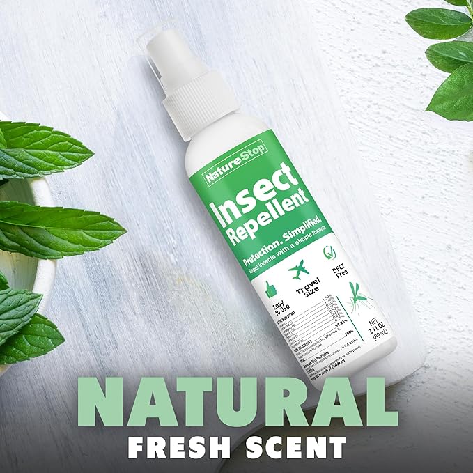 Insect Repellent Spray, DEET-Free Travel-Size Bug Spray for Skin & Outdoor Protection, 3 oz (90mL)