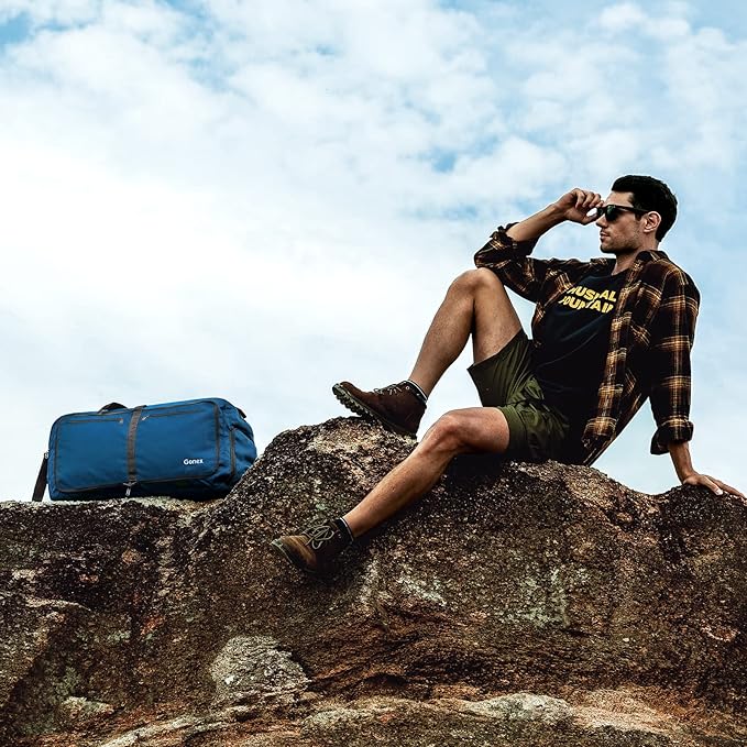 Gonex 40L 60L 80L 100L 150L Large Foldable Travel Duffle Bag with Shoes Compartment, Packable Lightweight Water Repellent Duffel Bag for Camping Gym Weekender Bag