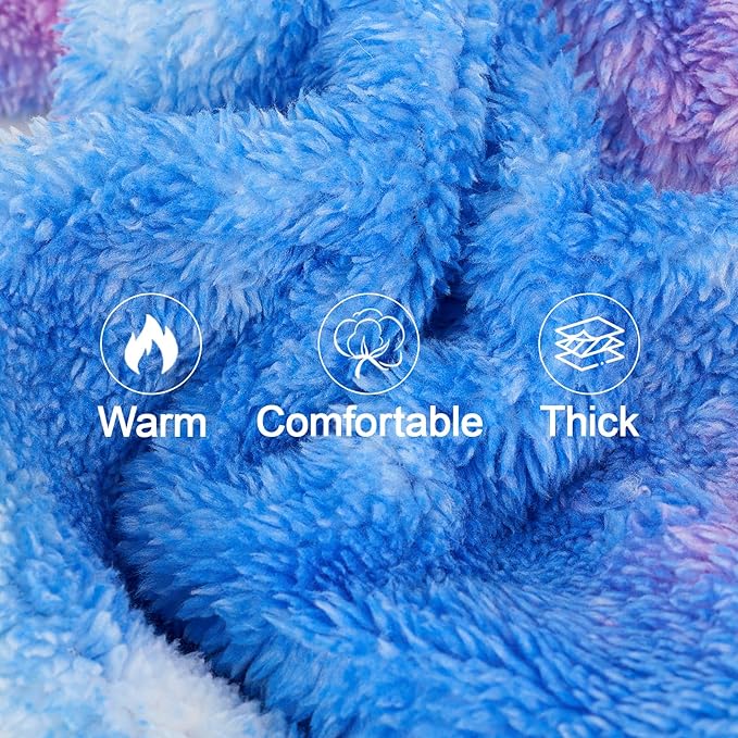 XPUDAC Dog Sweater, Dog Winter Clothes for Small Medium Dogs Girl Boy Fleece Doggy Pajamas for Winter Christmas, Tie-Dye01, Large