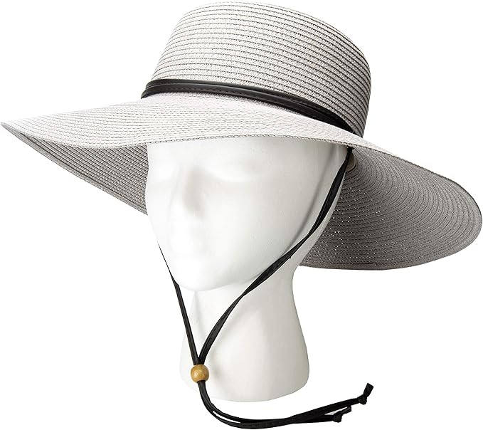 Sloggers Women's Wide Brim Braided Sun Hat with Wind Lanyard - UPF 50+ Maximum Sun Protection