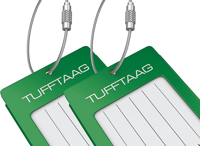 Luggage Tags Business Card Holder by TUFFTAAG - Durable Travel ID Bag Tag in Multiple Color Options, Perfect for Suitcases, Backpacks, and Carry-Ons, Easy Identification, Secure and Stylish