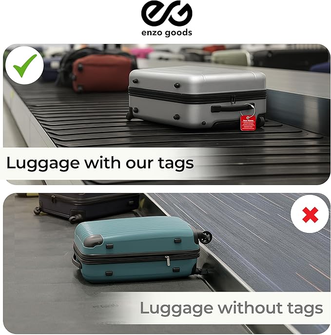 Personalized Luggage Tag | 10 Pack | Custom Luggage Tags for Suitcases | Kids Backpack Tag | 10 Color Options & Choose Font, Font Color
