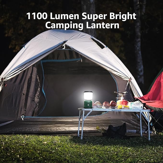 Lepro Camping Lantern, Battery Powered LED with 1500LM, 4 Light Modes, Waterproof Tent Light, Lantern Flashlight for Hurricane, Emergency Light, Survival Kit, Storms, Outages, Fishing, Hiking