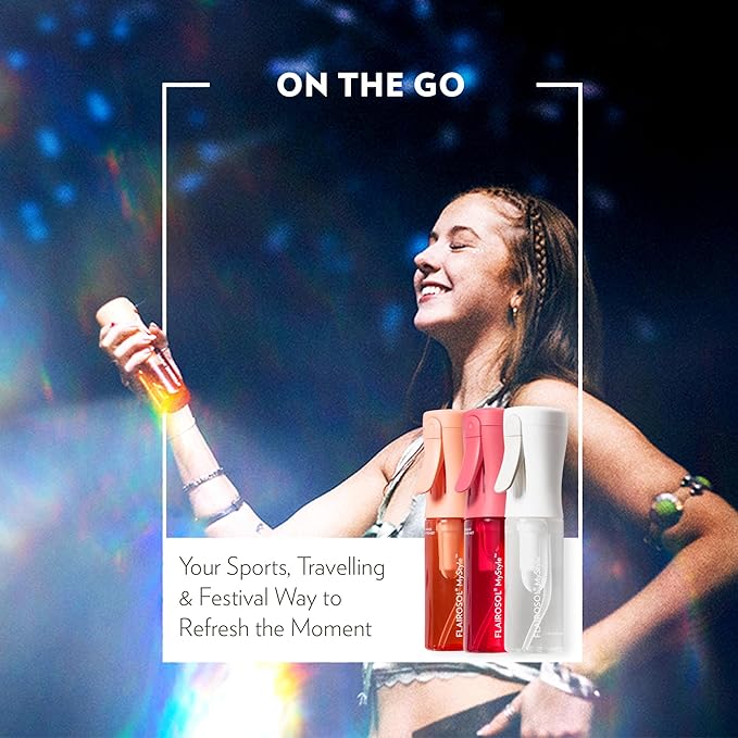 FLAIROSOL MyStyle, Spray Bottle for Hair- 3 Pack Small Travel Spray Bottle, Ultra Fine Continuous Water Mist for Face, Hairstyling, Salon, Cleaning, Beauty, Toners, Hydration & Makeup, 3.04oz / 90ml