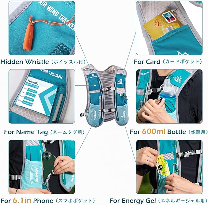 TRIWONDER Hydration Running Vest Backpack, Lightweight Water Pack for Men Women Hydration Backpack for Trail Race, Hiking, Cycling, Climbing, Camping, Jogging, Marathon