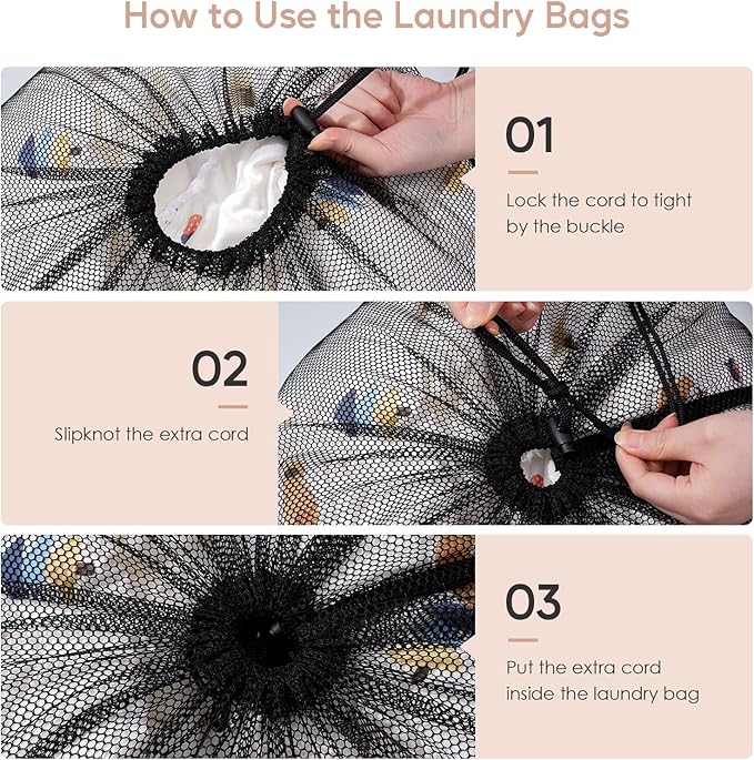 Meowoo Large Mesh Laundry Bag, 27×36inch Heavy Duty Mesh Laundry Bags Drawstring Lockable, Laundry Hamper Liner, Machine Washable, for Travel,Storage, Sports Factories, Dorms, Black 1pcs