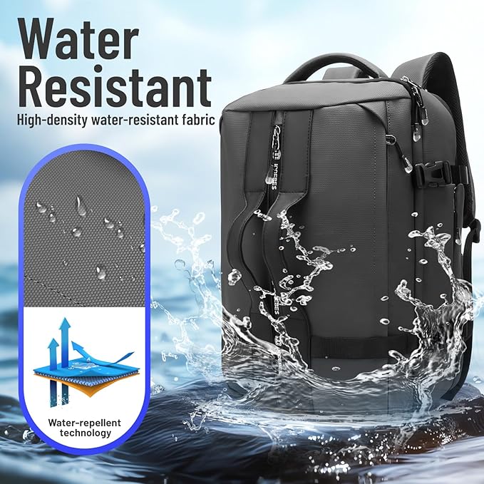 50L Carry on Travel Backpack for Men Women Airline Approved Convertible Duffle Backpack Luggage Bag,TSA Overnight Bags,fits 17" Laptop Smart Backpack-Grey