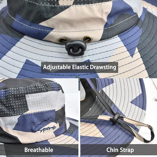 Sun Hats for Men Women Fishing Hat UPF 50+ Breathable Wide Brim Summer UV Protection Hat