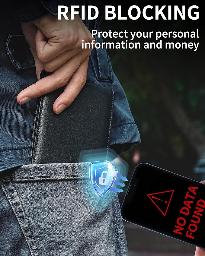 Artpaxy Mens Wallet Bifold Genuine Leather RFID Blocking Wallet for Men with 2 ID Windows 12 Card Holders 2 cash pockets 1 Gift Box