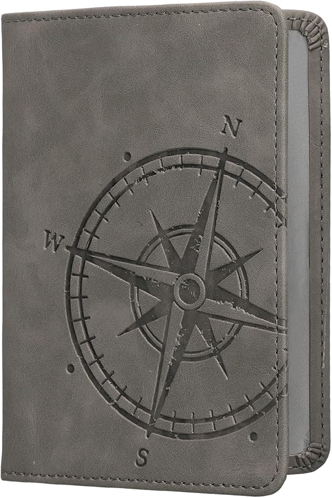 kwmobile Registration and Insurance Holder - Car Document Holder for Vehicle Documents and Cards - PU Leather with Design - Grey