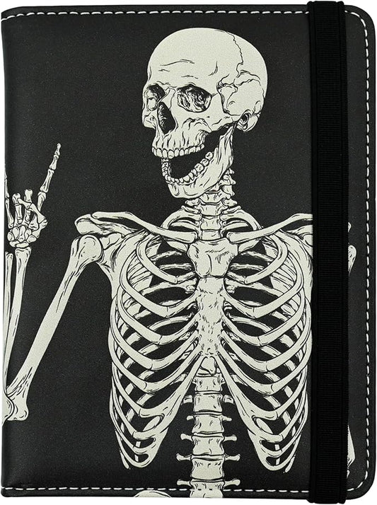 OK Skull Passport Holder for Women and Men PU Leather Passport Cover for Travel