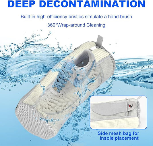 Shoe Washing Bag for Washing Machine - Durable Shoe Washing Machine Bag for Most Children's Shoes (Small White 2PCS)