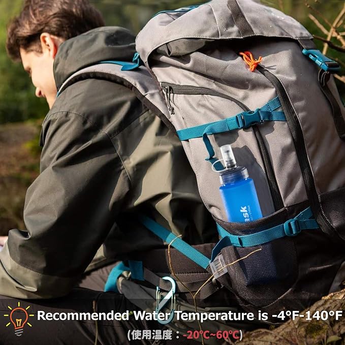 Azarxis TPU Soft Flask Collapsible Water Bottles BPA-Free 250ml 350ml 500ml 600ml for Hydration Vest Pack Running Hiking Cycling Climbing