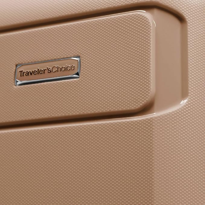 Traveler's Choice Pagosa Indestructible Hardshell Expandable Spinner Luggage, Latte Beige, 30-Inch Large