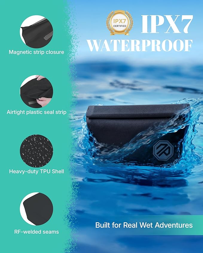 niphean IPX7 Waterproof Fanny Pack with Magnetic One-Hand Closure, Durable Waterproof Dry Bag Kayaking Accessories, Paddle Board, Beach Cruise Essentials, 2.5L Phone Pouch Dry Bags for Men & Women
