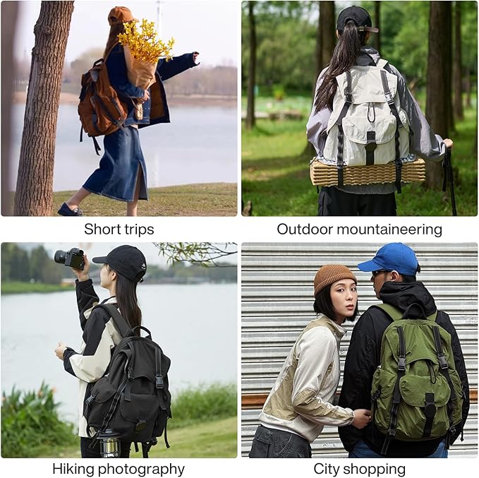 mixi Travel Backpack for Women Men, 18 Inch Carry On Laptop Backpack Flight Approved fits 16'' Laptop, Lightweight Waterproof Hiking Backpack Travel Outdoor Business Casual Daypack, Jungle Green