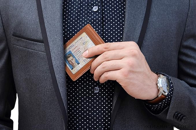 SERMAN BRANDS RFID Blocking Slim Bifold Genuine Leather Minimalist Front Pocket Wallets for Men with Money Clip Thin Gift