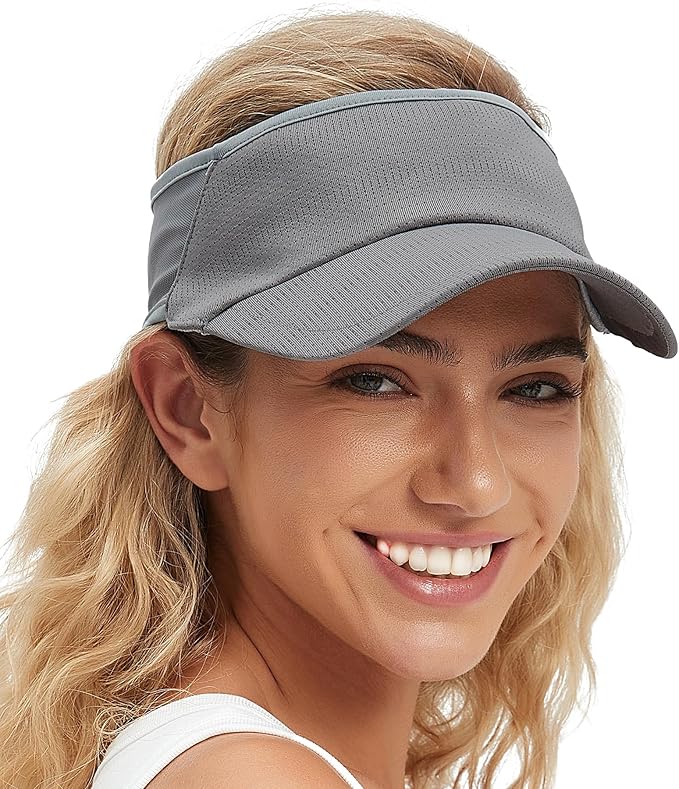Sun Visor Hats for Men Women Lightweight Portable Stretchy Sun Hat for Running Tennis Golf